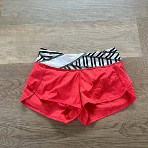 lululemon Red and Black Athletic Shorts
